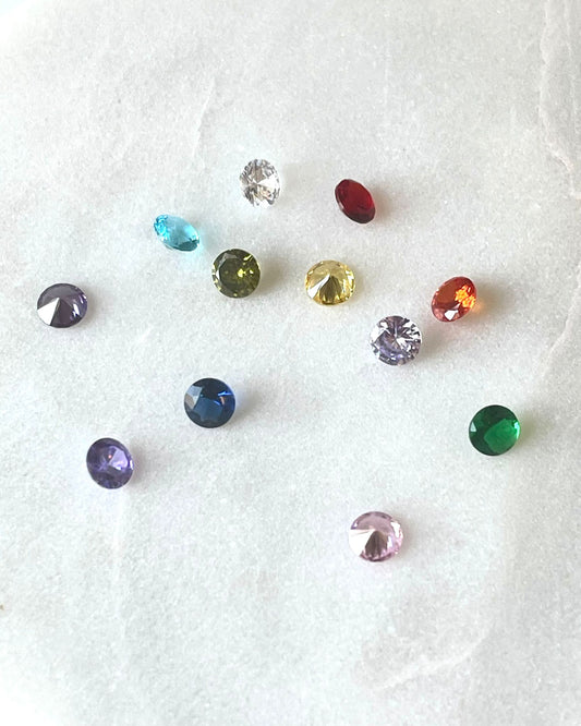 Birthstone Floating Zirconia Charms – 4mm Diamond Shaped